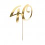 Cake topper - 40 - Gullmetallic