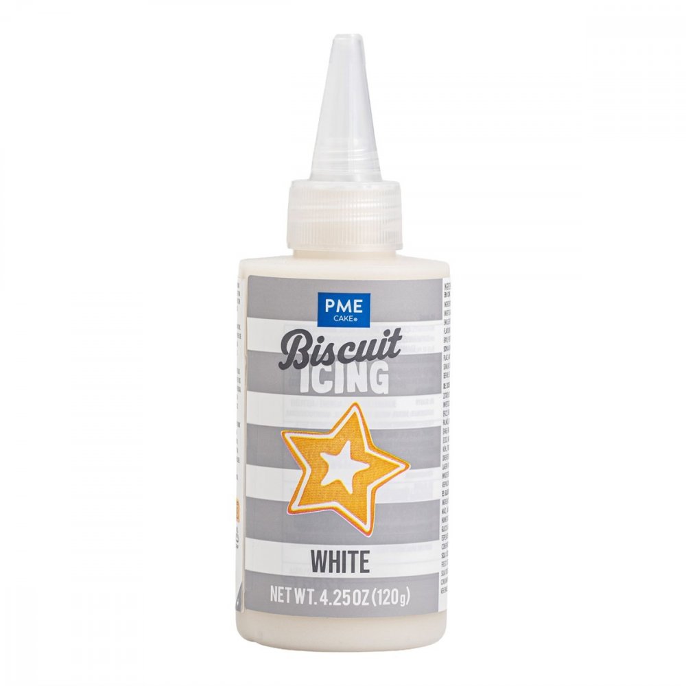 Ferdiglaget glasur/Buscuit-glasur – Hvit – PME – 120 g