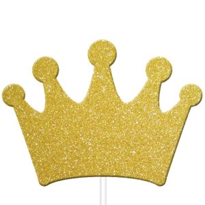 Kakespenner - Prinsessekroner - Gullglitter - 12-pakning