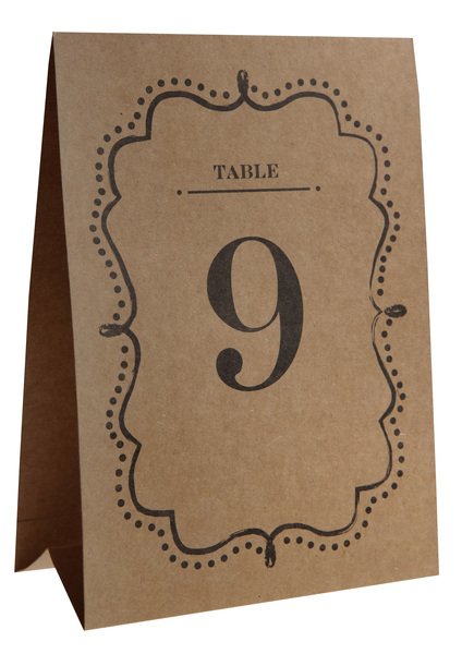 Bordnummerering - Vintage Kraft - 10 stk