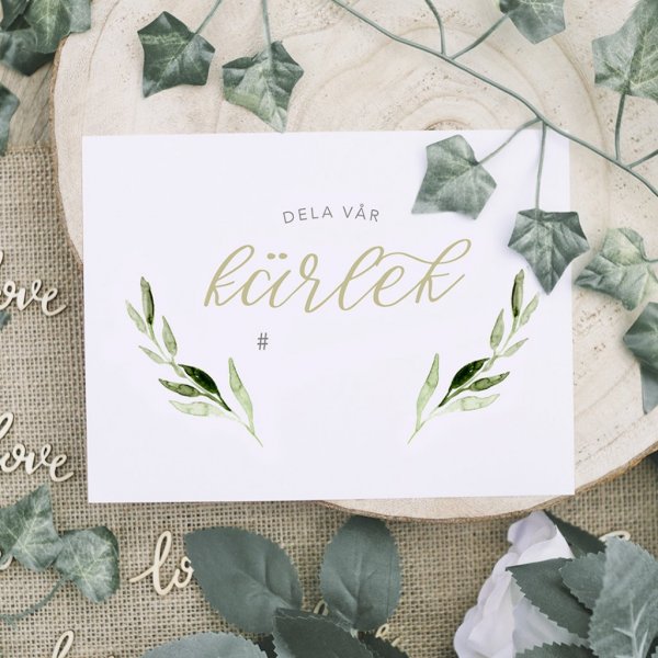 Instagram-skilt - Del v�r kj�rlighet - Olivengr�nn - 4-pakning