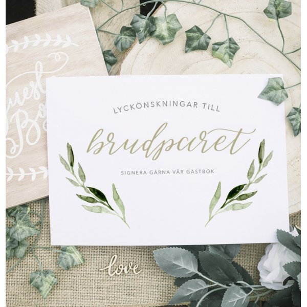 Skilt - Gjestebok - Oliven