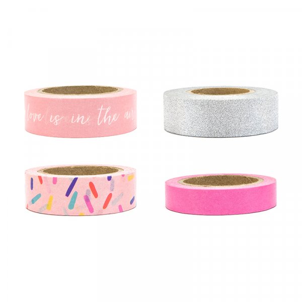 Washi tape - 4-pakning - Mix/Love is in the air