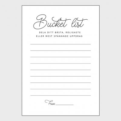 Advice cards - Bucket list