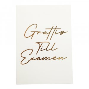 Kort - "Gratulerer med uteksamineringen" - Hvitt