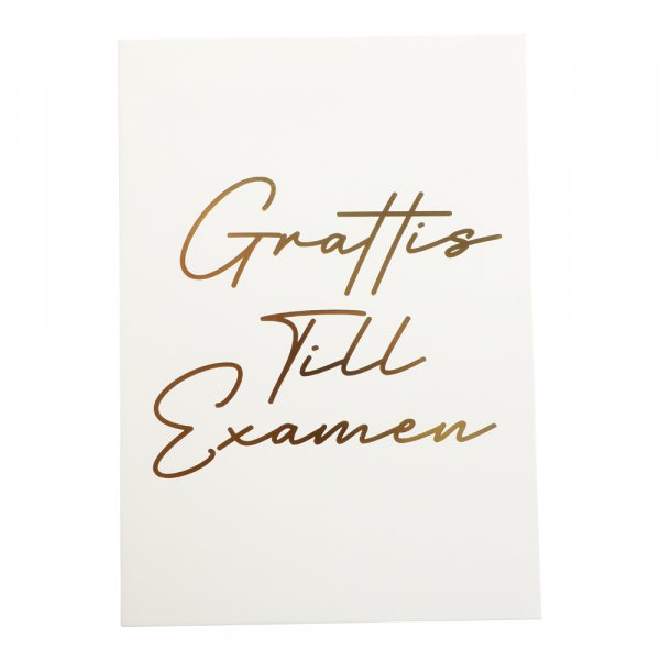 Kort - "Gratulerer med uteksamineringen" - Hvitt