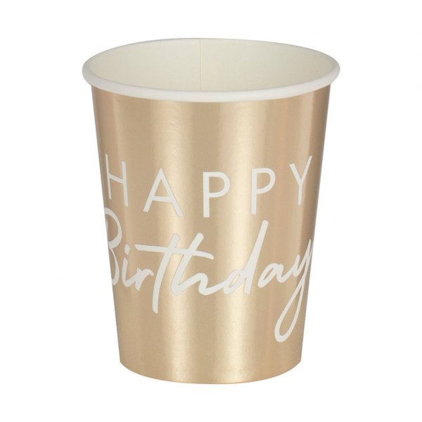 Pappkrus - Gratulerer med dagen - Gull metallic - 8-pakning Pappkrus - Gratulerer med dagen - Gull metallic - 8-pakning