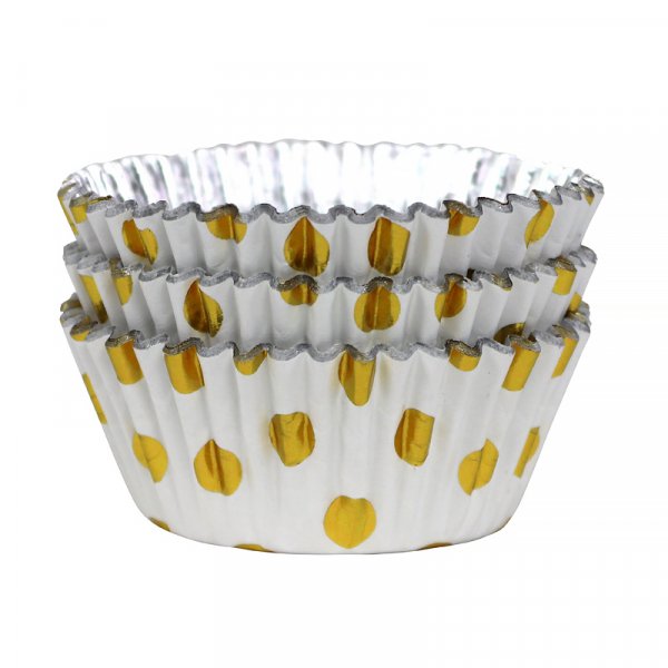Muffinsformer - Prikkete - Metallisk/Gull - 30-pakning