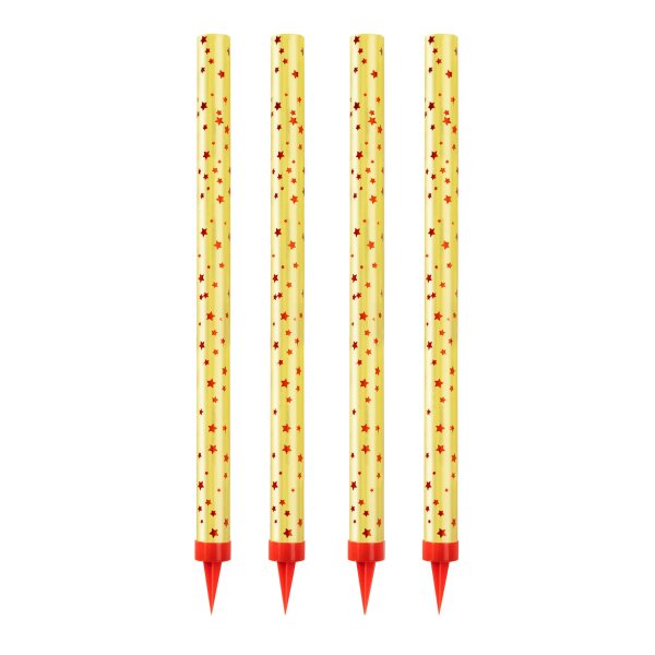 Isfakler Gull - Ekstra lange 25 cm - 4-pakning