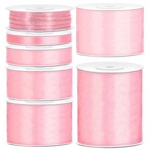 Satengbnd - Lys rosa - 25 m