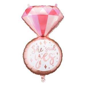 Folieballong - Forlovelsesring - Hun sa ja Folieballong - Forlovelsesring - Hun sa ja