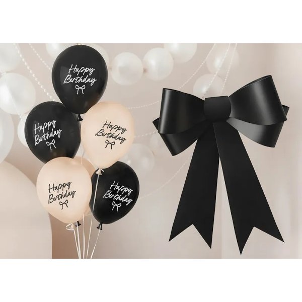 Ballonger - Gratulerer med dagen - Beige/Svart - 6-pakning Ballonger - Gratulerer med dagen - Beige/Svart - 6-pakning