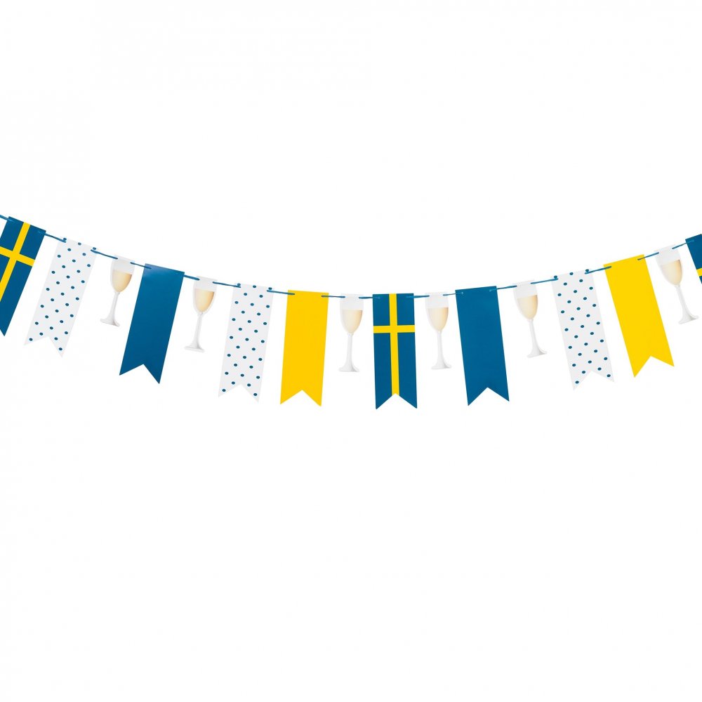 Gjør-det-selv-girlander, flagg og champagneglass, 30 flagg – Alle studenter, Student