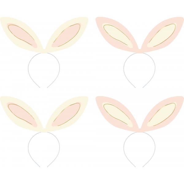 Diadem - Kaninører - 4-pakning - 12,5x29 cm Diadem - Kaninører - 4-pakning - 12,5x29 cm