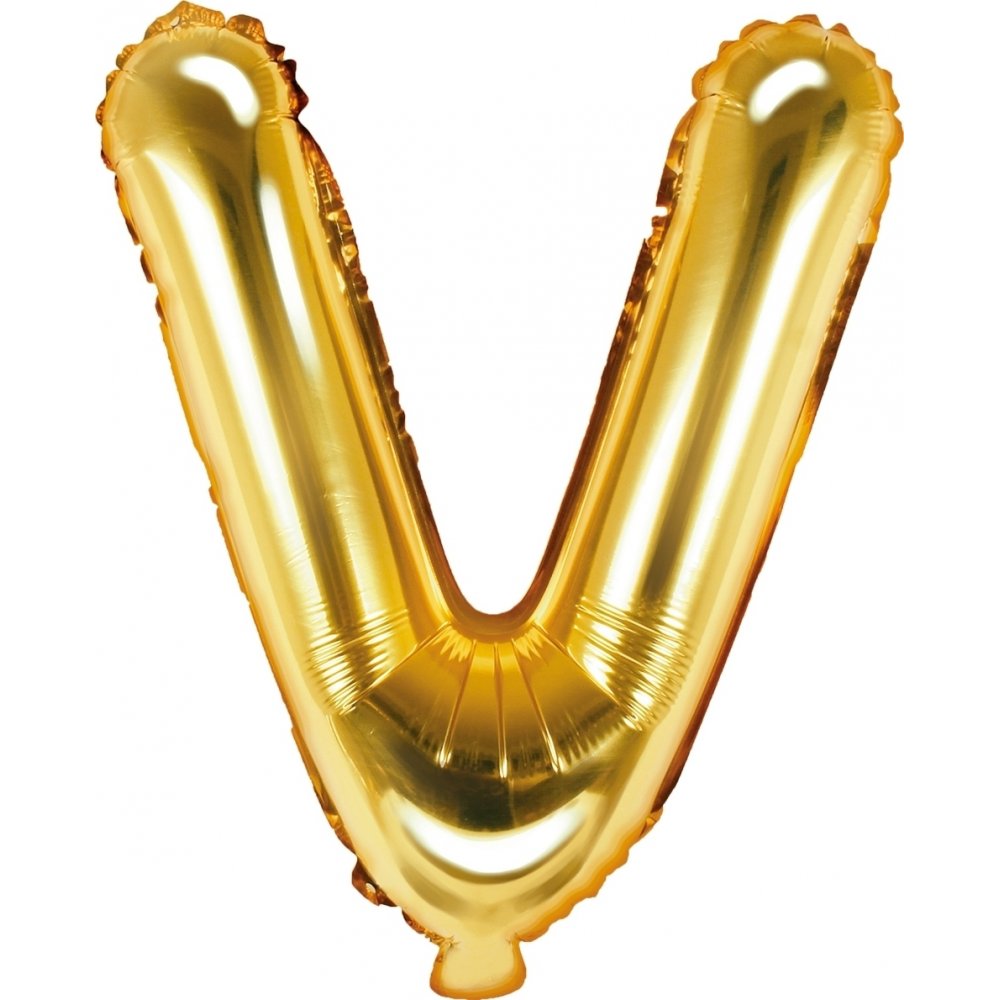 Bokstavballonger – Gull – 35 cm – Bokstav: V – Bokstavballonger, Ballonger