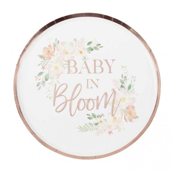Papptallerkener - Baby in Bloom - 8-pakning Papptallerkener - Baby in Bloom - 8-pakning