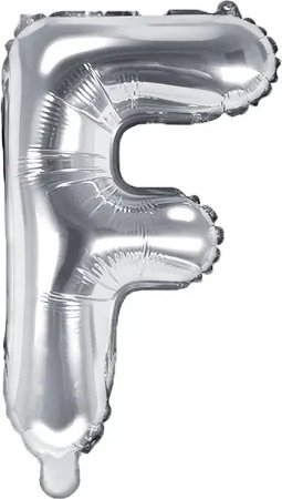Bokstavballonger – Sølv – 35 cm – Bokstav: F – Bokstavballonger, Ballonger