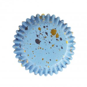 Muffinsformer - Folie - Bl/Gull sprut - 30-pakning