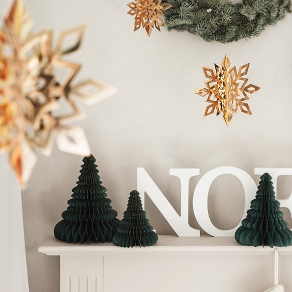 Hengende snøflak - 6-pakning - Gull Hengende snøflak - 6-pakning - Gull