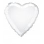 Folieballong - Hjerte - Hvit - Størrelse: 45 cm