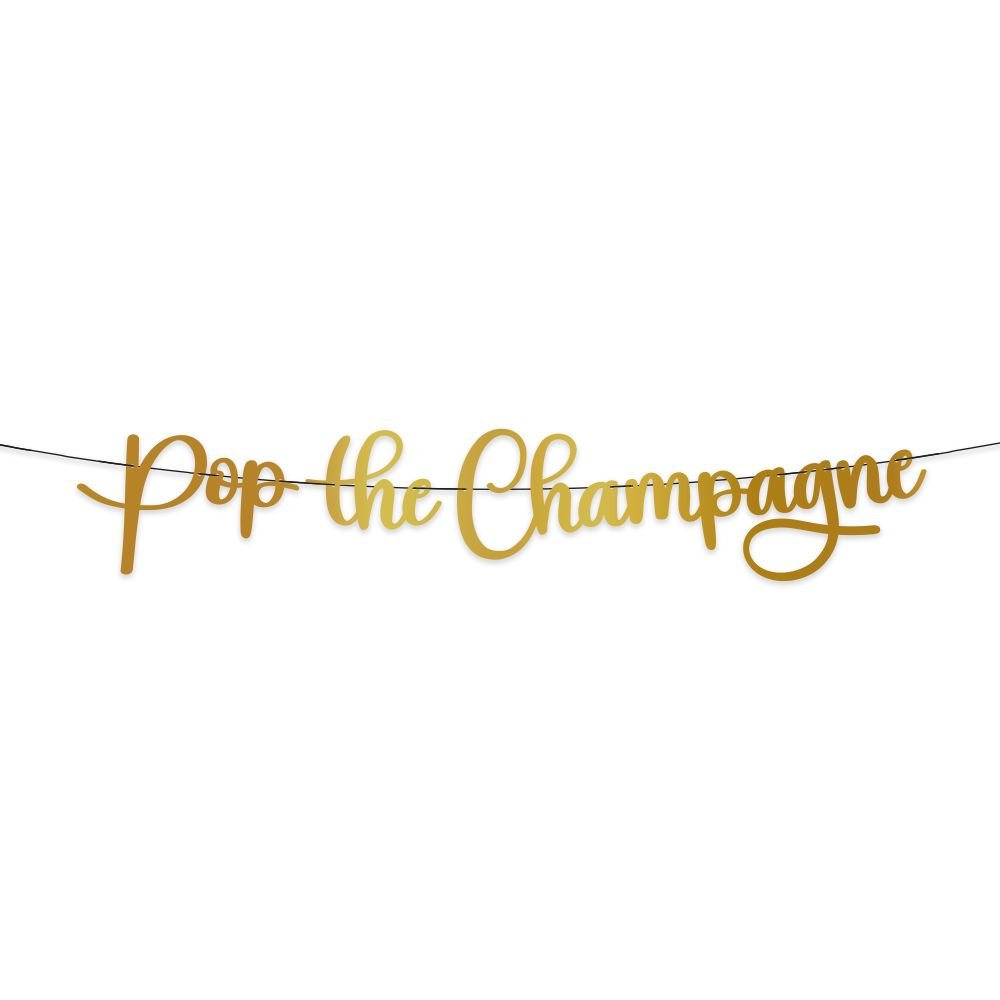 Bokstavgirlander - Pop the Champagne - 2 m - Vimpler, Hengende dekorasjoner