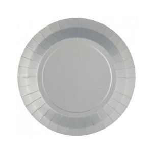 Papptallerkener - S�lv - 22,5 cm - 10-pakning