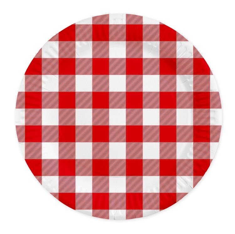 Papirtallerkener – Rødrutete – 23 cm – 8-pakning – Papirtallerkener, Borddekking