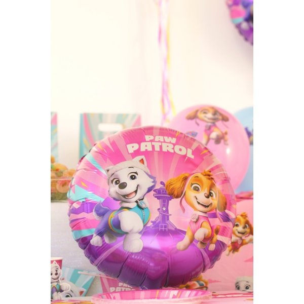 Folieballong - Paw Patrol - Rosa/Lilla - Rund - 43 cm Folieballong - Paw Patrol - Rosa/Lilla - Rund - 43 cm