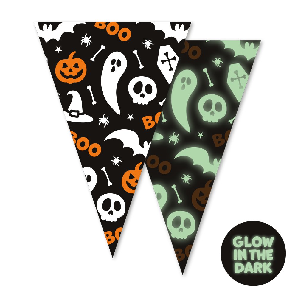 Vimpelgirlander - Lyser i mørket - Halloween - 6 m - Halloween