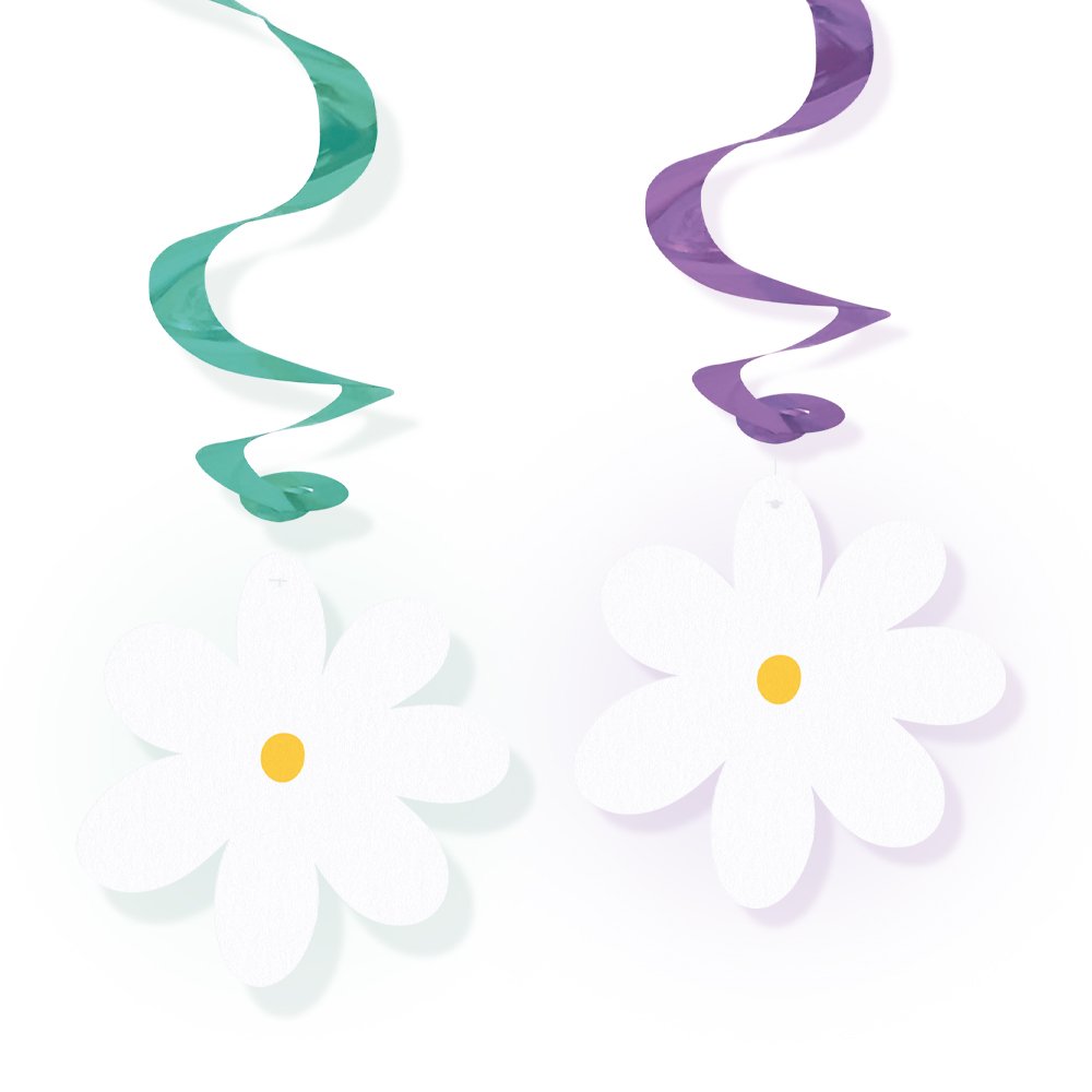 Virvler – Blomster – 4-pakning – Gardiner, Hengende dekorasjoner