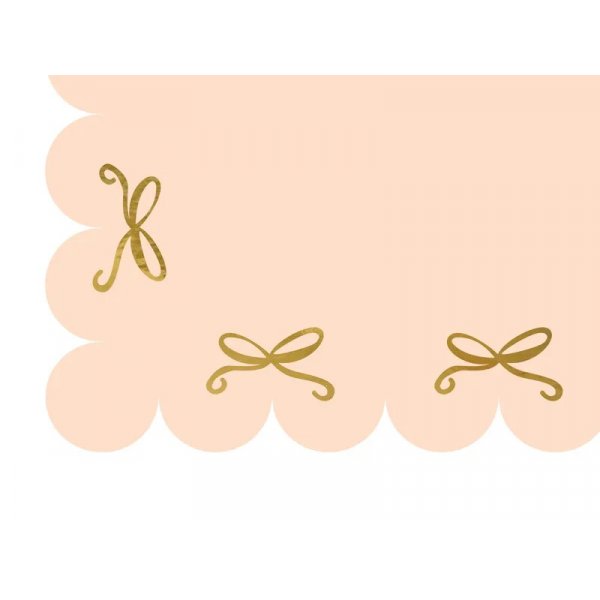 Duk - Papir - Rosa med gullrosetter - 180x120 cm