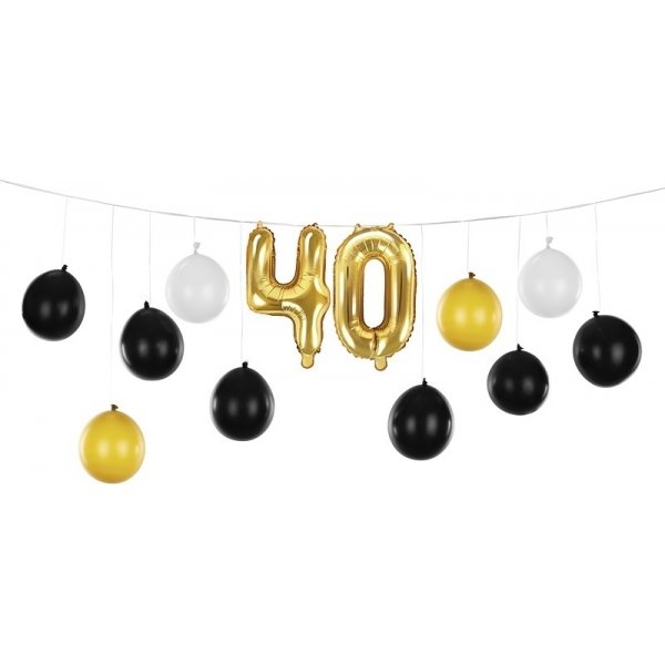 Ballonggirlander - 40 - Svart/Hvit/Gull Ballonggirlander - 40 - Svart/Hvit/Gull