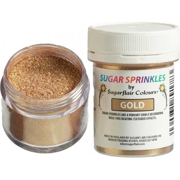 Sukkerkrystaller - Gull - Sugarflair - 40 g