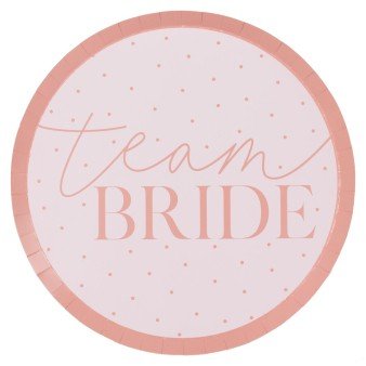 Papptallerkener - Team Bride - 25 cm - 8-pakning