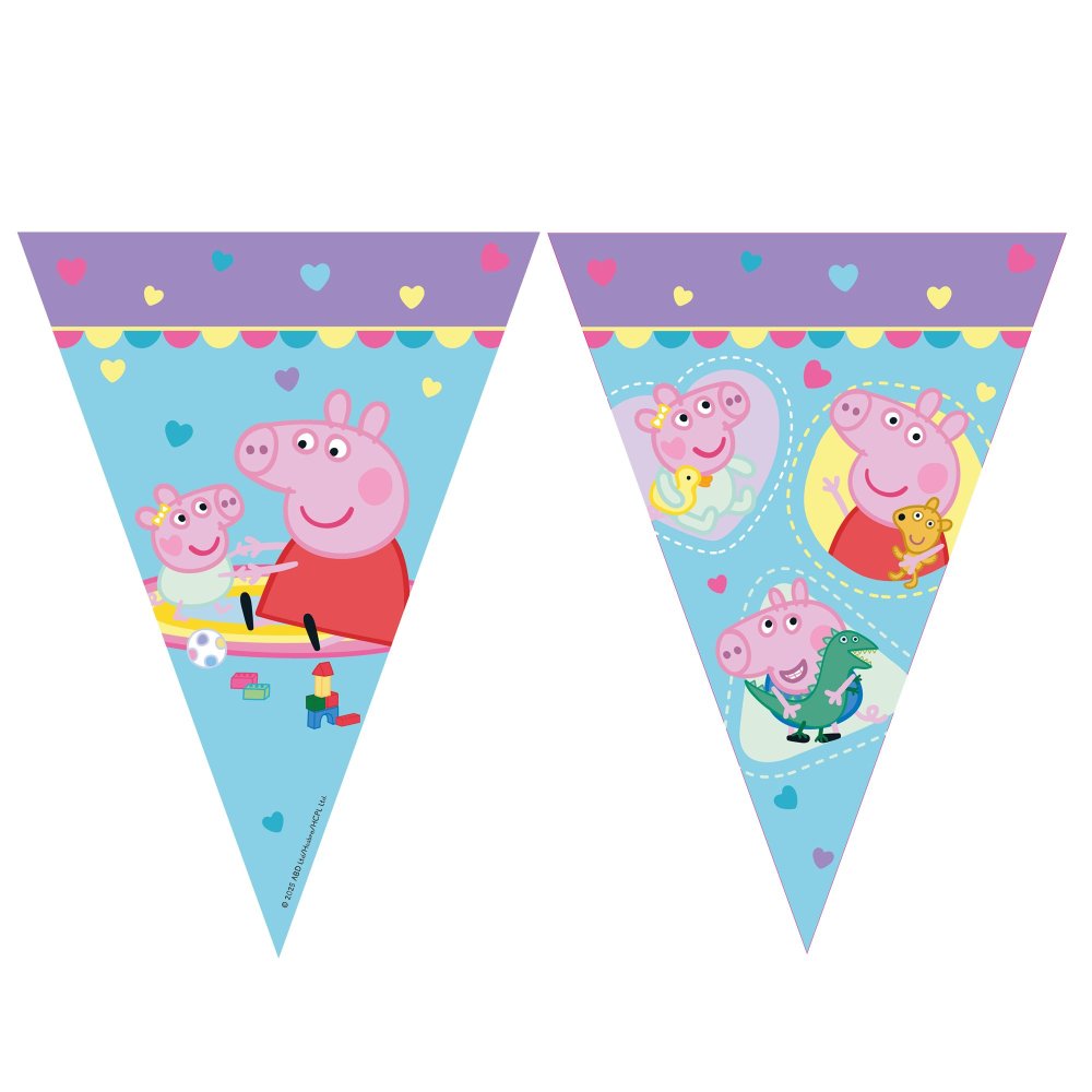 Flagggirlander – Peppa Gris – 9 flagg – Greta Gris-fest