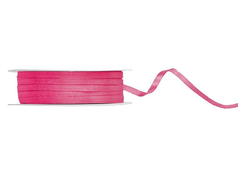 Satengbånd – Mørk rosa – (Bredde: 3 mm) – 50 meter