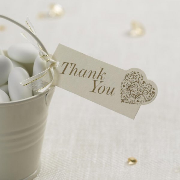 Små merkelapper - Takk - Gull - 10-pakning Små merkelapper - Takk - Gull - 10-pakning