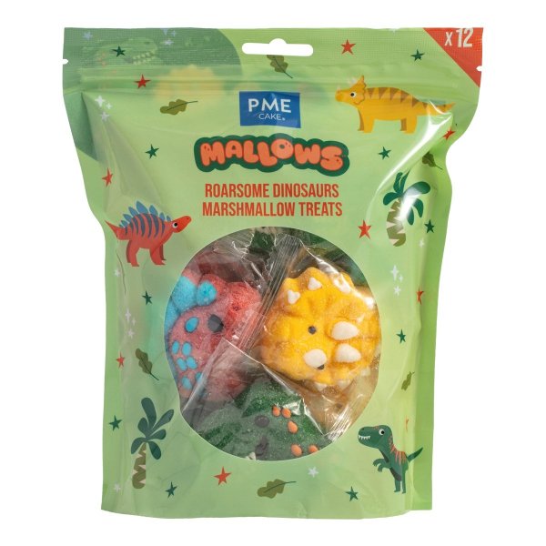 Marshmallow-dekorasjoner - Dinosaurer - 12 stk Marshmallow-dekorasjoner - Dinosaurer - 12 stk