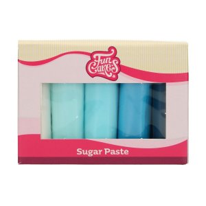 Sukkerpasta - Mixpack - Blå - FunCakes - 5x100g Sukkerpasta - Mixpack - Blå - FunCakes - 5x100g