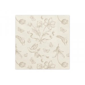 Servietter - Blomster - Beige - 12-pakning Servietter - Blomster - Beige - 12-pakning