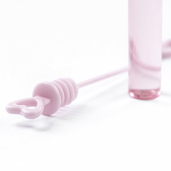 Bryllupsbobler - Hjertestav Rosa - 48-pakning