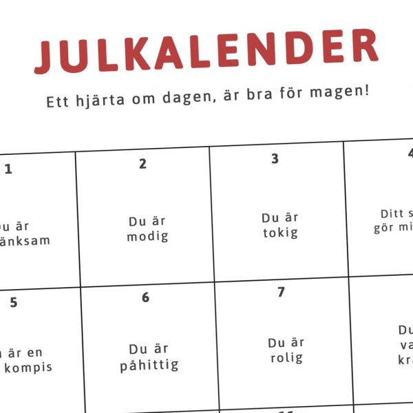 Adventskalender - Meningsfulle ord Adventskalender - Meningsfulle ord