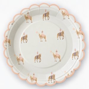 Papptallerkener - Jente på hest - 22 cm - Lavendelblå - 8-pakning Papptallerkener - Jente på hest - 22 cm - Lavendelblå - 8-pakning