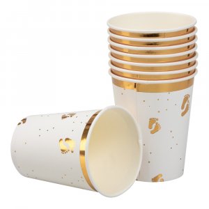 Pappkopper - Babyftter - Gull - 8-pakning