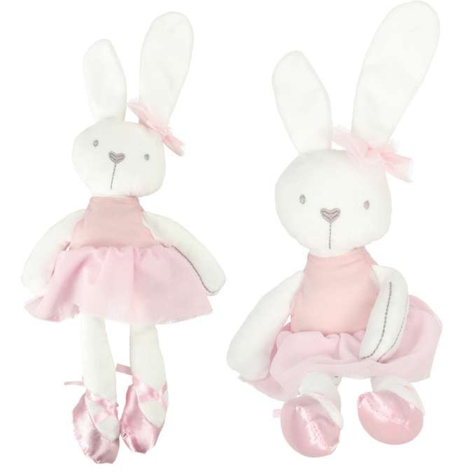 Kosedyrkanin i rosa kjole 42 cm - Håndverk