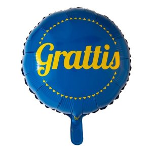 Folieballong "Gratulerer" Blå Folieballong "Gratulerer" Blå