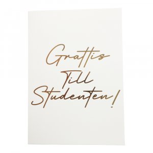 Kort - "Gratulerer til den uteksaminerte" - Hvitt Kort - "Gratulerer til den uteksaminerte" - Hvitt