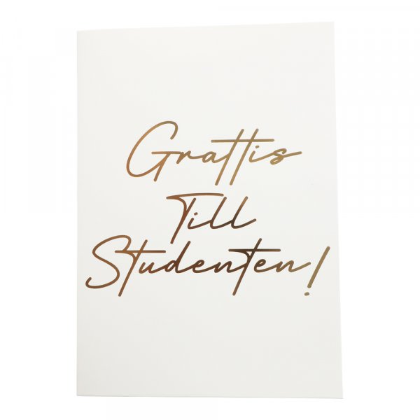 Kort - "Gratulerer til den uteksaminerte" - Hvitt