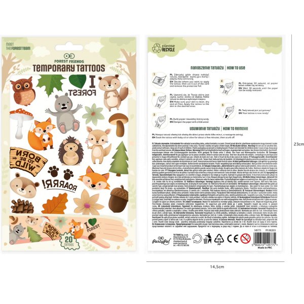 Tatoveringer - Skogens venner - 20 stk