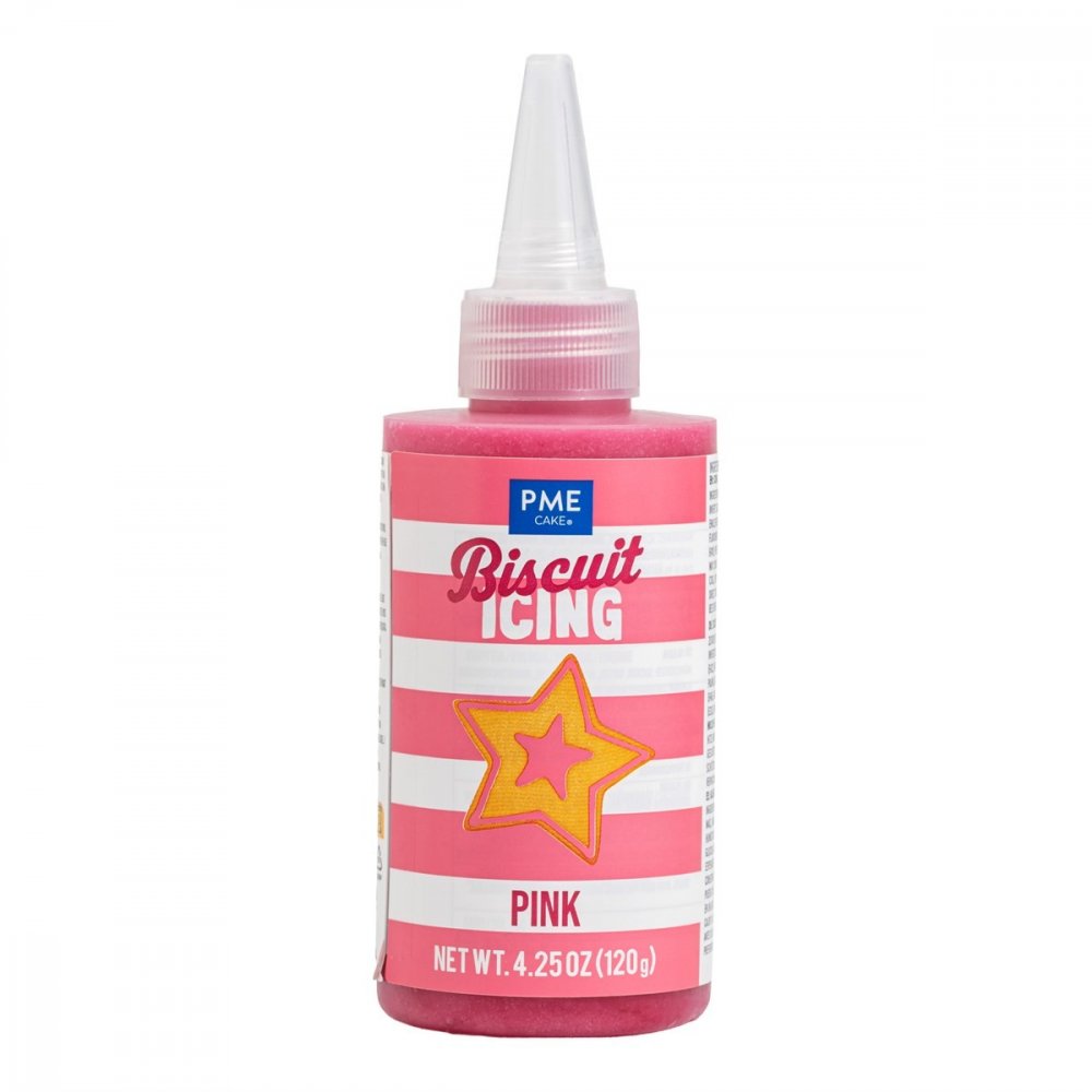 Ferdiglaget glasur/kjeksglasur – Rosa – PME – 120g